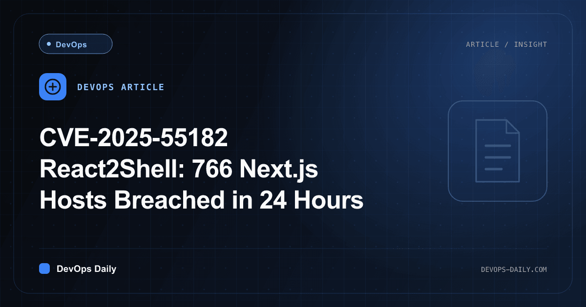 CVE-2025-55182 React2Shell: 766 Next.js Hosts Breached in 24 Hours