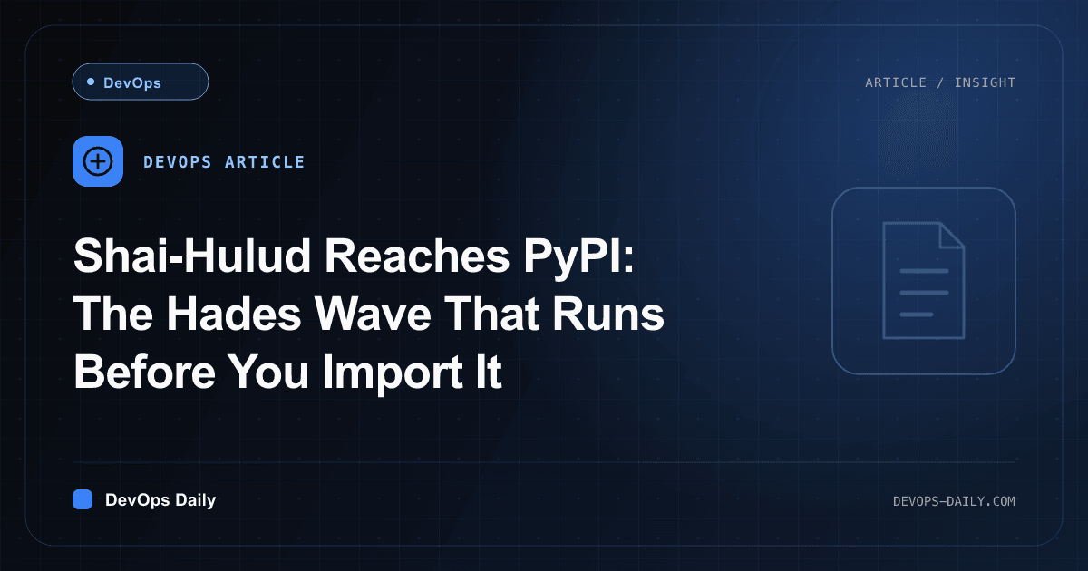 Shai-Hulud Reaches PyPI: The Hades Wave That Runs Before You Import It